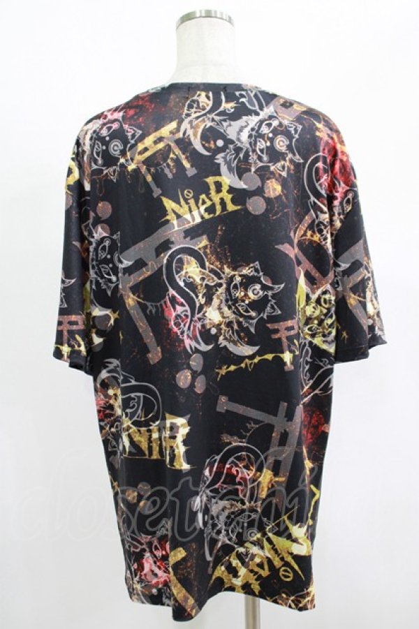 画像3: NieR Clothing / プリント半袖CUTSEW  黒 H-25-08-15-047-PU-TO-KB-ZT161 (3)