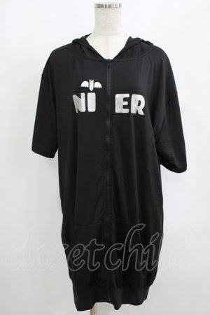 画像: NieR Clothing / 半袖ZIPパーカー  黒 H-25-08-15-048-PU-TO-KB-ZH