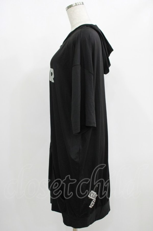 画像2: NieR Clothing / 半袖ZIPパーカー  黒 H-25-08-15-048-PU-TO-KB-ZT160 (2)