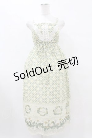 画像: axes femme / たんぽぽ柄ロングキャミワンピース Free アイボリー H-25-08-15-1045-AX-TO-NS-ZH