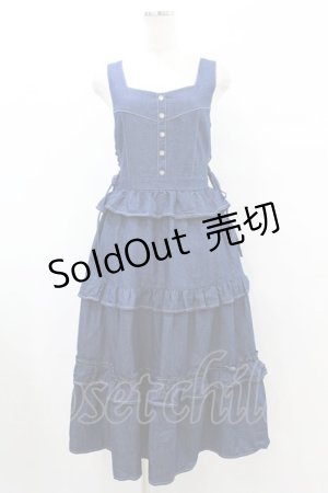 画像: axes femme / フリルデザインジャンスカ Free インディゴ H-25-08-15-1047-AX-OP-NS-ZH