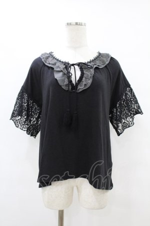 画像: axes femme / レース切替トップス M ブラック H-25-08-15-1054-AX-TO-NS-ZH