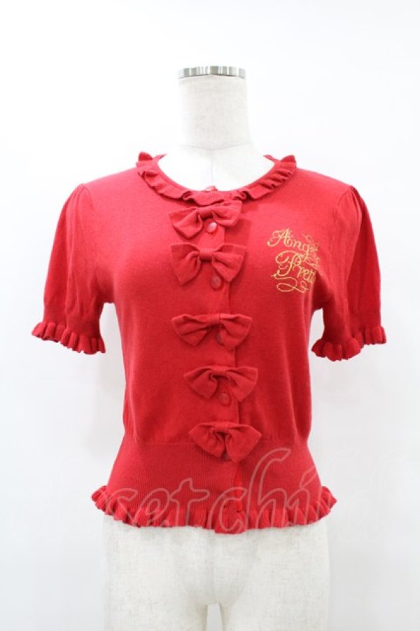 画像1: Angelic Pretty / フリルヒロインニットカーディガン Free レッド H-25-08-15-1057-AP-TO-NS-ZH (1)
