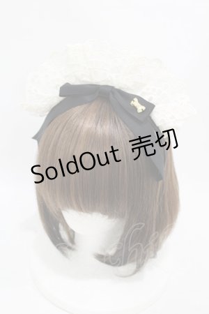 画像: Angelic Pretty / Fancyリボンメイド風カチューシャ  オフ/ブラック H-25-08-15-1008-AP-AC-NS-ZH
