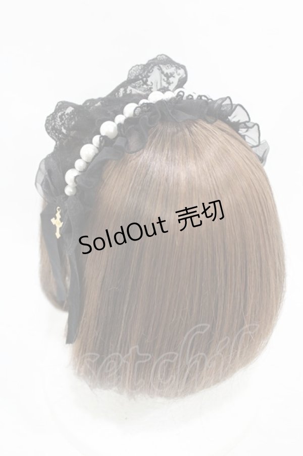 画像2: Angelic Pretty / Holy Pearl ヘッドドレス  ブラック H-25-08-15-1010-AP-AC-NS-ZH (2)