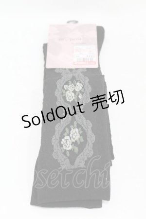 画像: m petit by misako / ECAMOVKバラレースソックス  ブラック H-25-08-15-1021-LO-ZA-NS-ZH