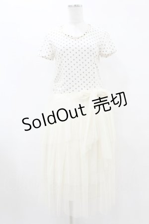 画像: axes femme / ドット×チュールカットワンピース M オフ H-25-08-15-1041-AX-SK-NS-ZH