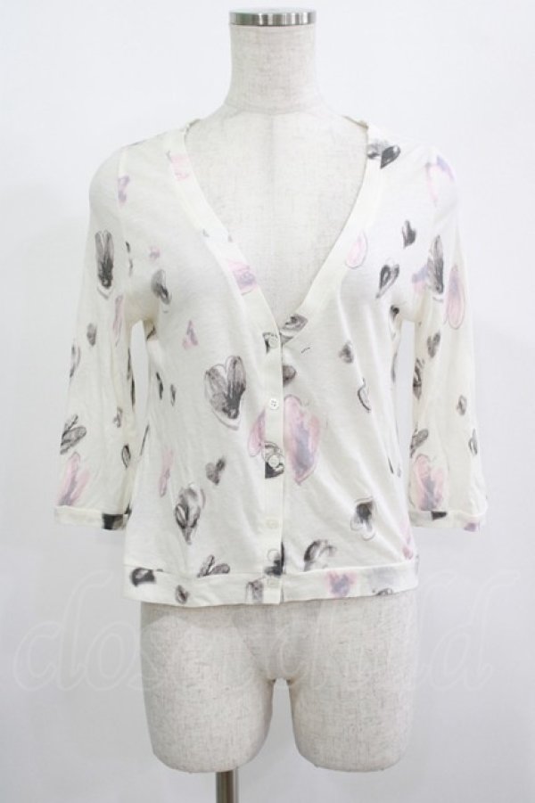 画像1: RNA / ハート総柄カーデ  オフ H-25-08-15-051-PU-TO-KB-ZT164 (1)