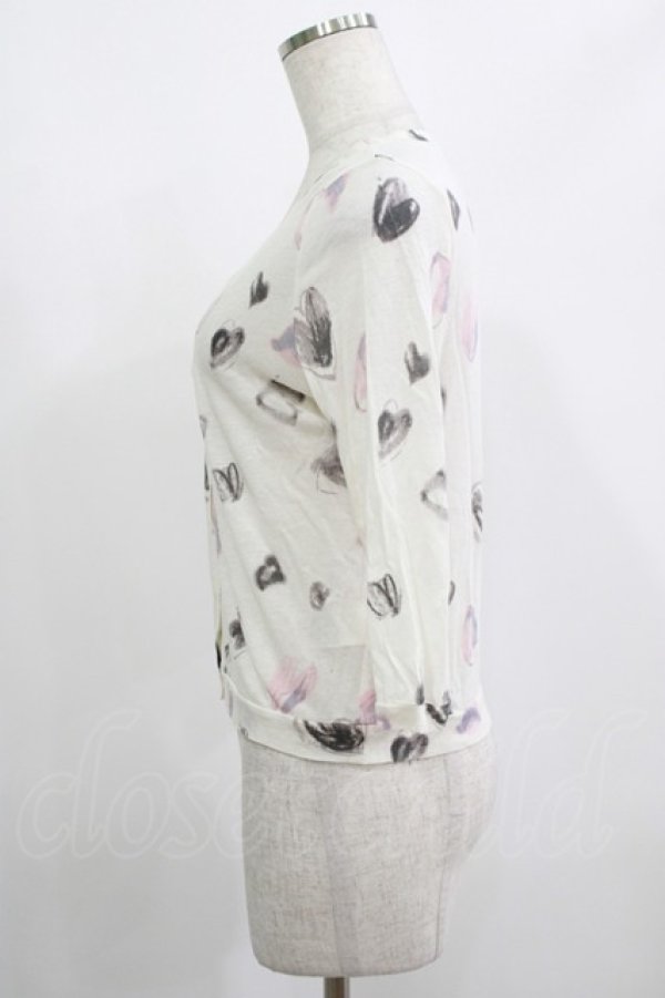 画像2: RNA / ハート総柄カーデ  オフ H-25-08-15-051-PU-TO-KB-ZT164 (2)