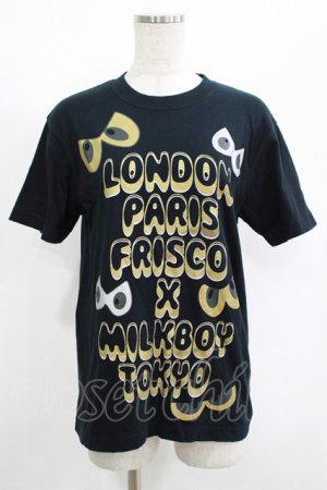 画像: MILKBOY / プリントTee S ブラック×ゴールド H-25-08-15-052-MB-TO-KB-ZH