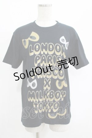 画像: MILKBOY / プリントTee S ブラック×ゴールド H-25-08-15-052-MB-TO-KB-ZH