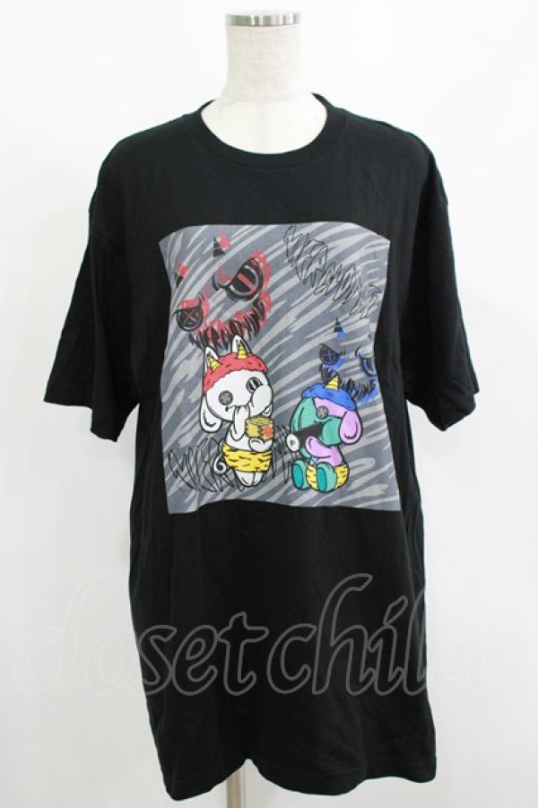 画像1: NieR Clothing / プリント半袖CUTSEW XL 黒 H-25-08-15-053-PU-TO-KB-ZT161 (1)