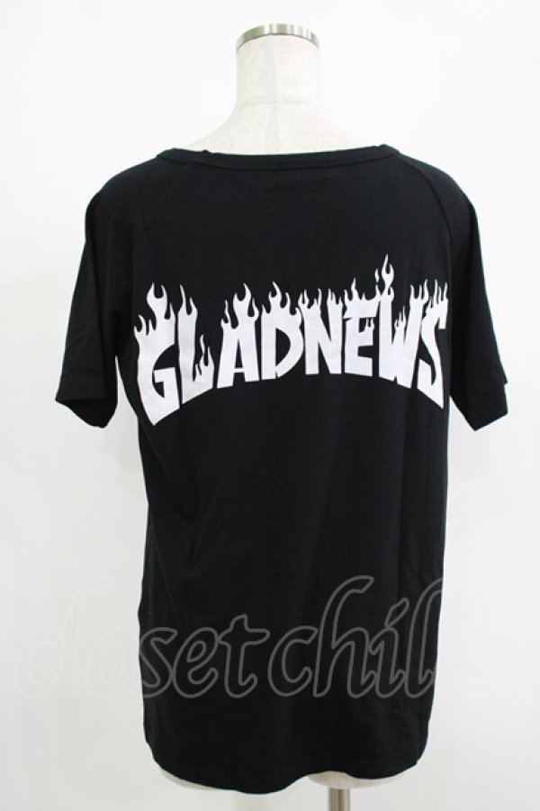 画像3: GLAD NEWS / バックプリントTシャツ  黒 H-25-08-15-059-GL-TO-KB-ZT161 (3)