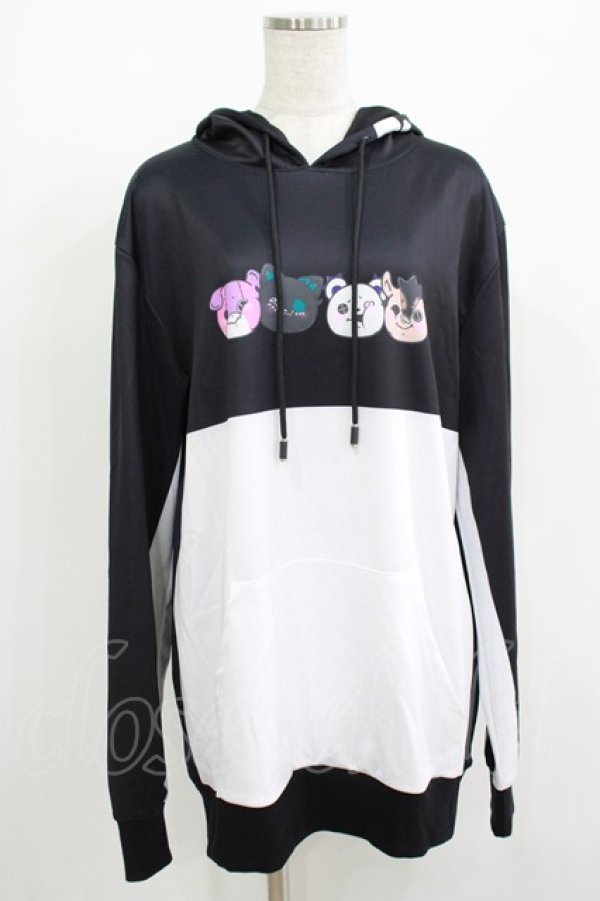 画像1: NieR Clothing / プリントプルパーカー  黒×白 H-25-08-15-064-PU-TO-KB-ZH (1)