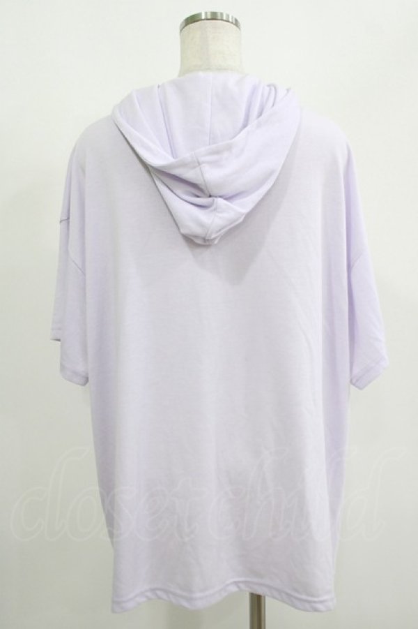 画像3: LISTEN FLAVOR / 黒猫ミラー袖リングレースアップフードカットソー  ラベンダー H-25-08-15-067-PU-TO-KB-ZT494 (3)