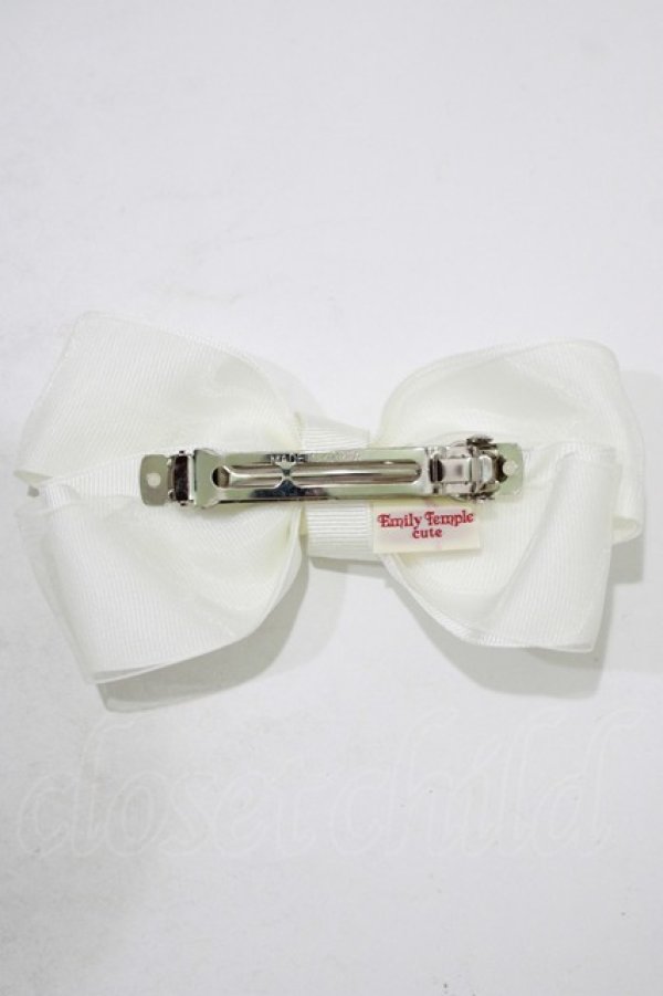 画像3: Emily Temple cute / ホイップリボンバレッタ  白 H-25-08-15-079-ET-AC-KB-ZH (3)