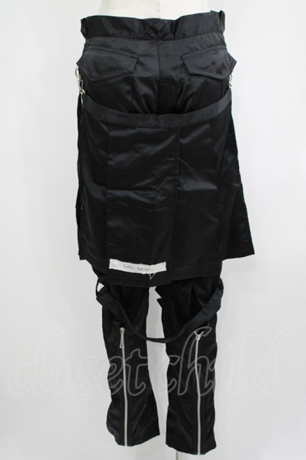 希少【tete homme】黒/アーカイブ/ボンテージ、メニポケ/フレア パンツ 希少【tete homme】アーカイブ/ボンテージ、メニポケ/フレア パンツ