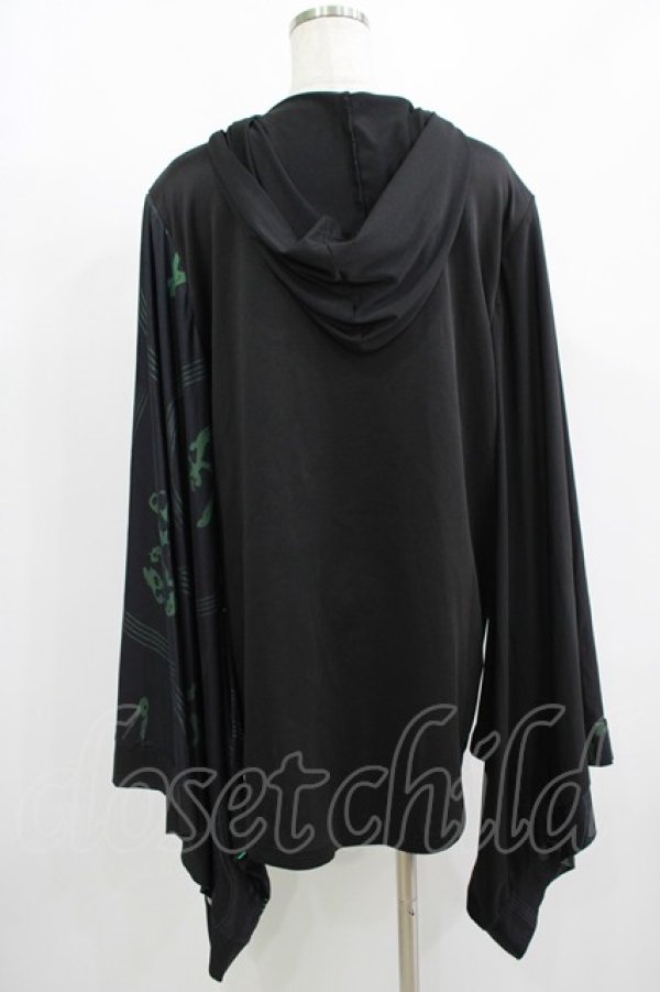 画像3: NieR Clothing / STRETCH PULLOVER着物風袖【和柄漢字】  黒 H-25-08-16-004-PU-TO-KB-ZH (3)