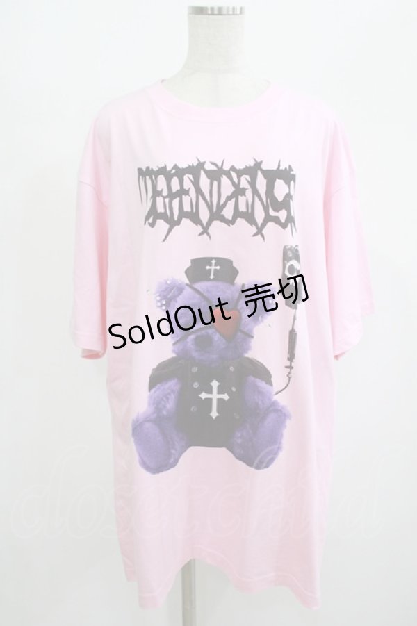 画像1: Amilige / Nurse BearプリントTシャツ  ピンク H-25-08-16-039-PU-TO-KB-ZT494 (1)