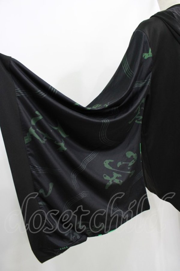 画像4: NieR Clothing / STRETCH PULLOVER着物風袖【和柄漢字】  黒 H-25-08-16-004-PU-TO-KB-ZH (4)