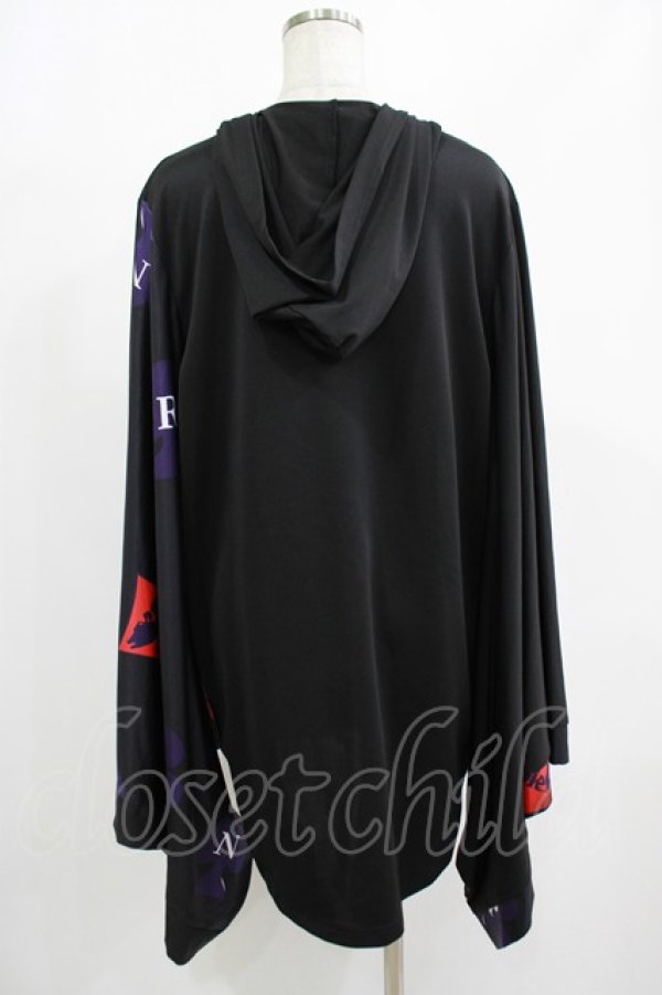 画像3: NieR Clothing / 着物風袖ZIPパーカー  黒 H-25-08-16-043-PU-TO-KB-ZH (3)