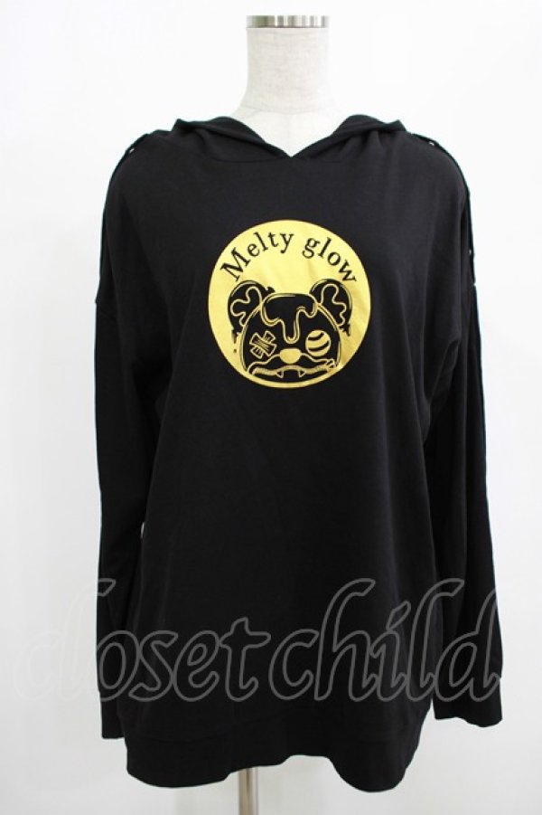 画像1: meltyglow / プリントプルパーカー  黒 H-25-08-16-045-PU-TO-KB-ZH (1)
