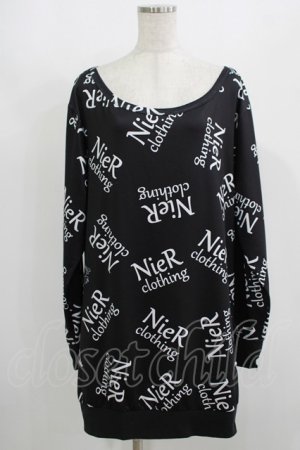 画像: NieR Clothing / プリントトップス  黒ロゴ H-25-08-16-005-PU-BL-KB-ZH