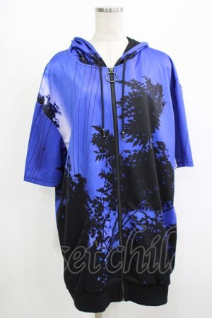 画像: NieR Clothing / 半袖ZIPパーカー  青 H-25-08-16-048-PU-TO-KB-ZH