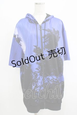画像: NieR Clothing / 半袖ZIPパーカー  青 H-25-08-16-048-PU-TO-KB-ZH