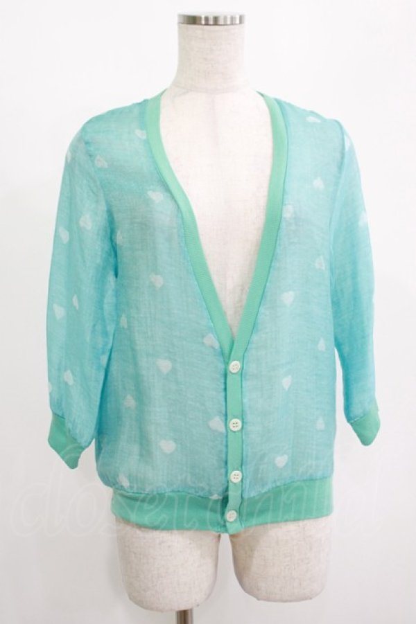 画像1: RNA / シアーハートカーディガン  サックス H-25-08-16-053-PU-TO-KB-ZT161 (1)