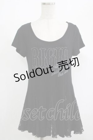 画像: GHOST of HARLEM / レース切替カットソー  黒 H-25-08-16-054-GL-TO-KB-ZH