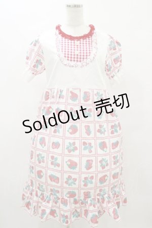画像: Nile Perch / いちご柄ワンピース Free オフ/レッド H-25-08-16-1007-LO-OP-NS-ZH