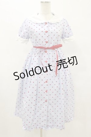 画像: Nile Perch / ハートドットセーラーワンピース Free サックス/レッド H-25-08-16-1010-LO-OP-NS-ZH