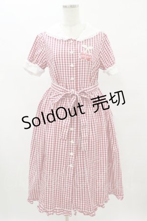 画像: Nile Perch / チェリーワッペンギンガムワンピース Free レッド H-25-08-16-1011-LO-OP-NS-ZH