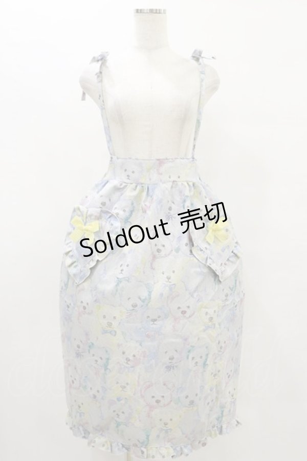 画像1: Nile Perch / くまゴブランスカート Free ブルー H-25-08-16-1015-LO-SK-NS-ZH (1)