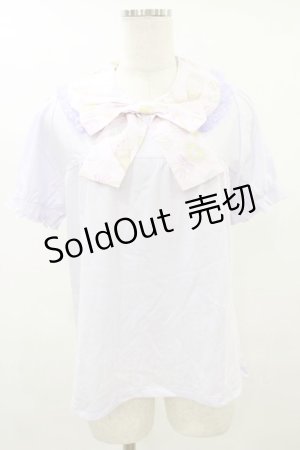 画像: Nile Perch / リボン襟カットソー Free アイスクリーム柄/ラベンダー H-25-08-16-1026-LO-TO-NS-ZH