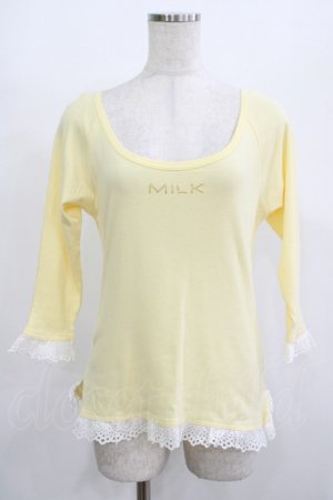 画像: MILK / トーションフリルカットソー  イエロー H-25-08-16-064-ML-BL-KB-ZH