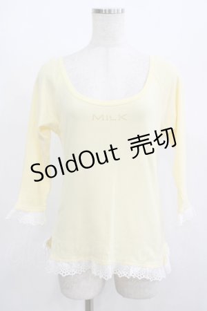 画像: MILK / トーションフリルカットソー  イエロー H-25-08-16-064-ML-BL-KB-ZH