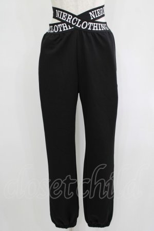 画像: NieR Clothing / ロゴベルトストレッチパンツ F 黒 H-25-08-16-073-PU-PA-KB-ZH
