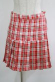 画像1: Candy Stripper / CHECK PLEATS MINI SKIRT M レッド H-25-08-16-021-PU-SK-KB-ZH (1)