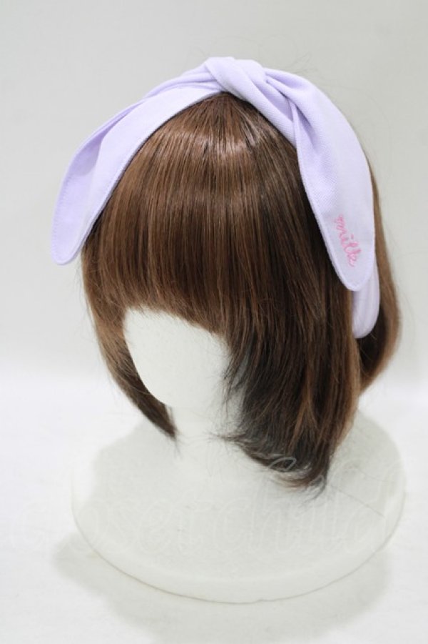 画像1: MILK / バニーイヤーヘアバンド  ラベンダー H-25-08-17-1078-ML-AC-KB-ZH (1)