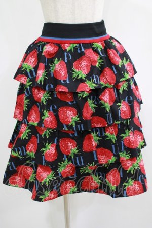 画像: Jane Marple / Strawberry Meets Logoダンドールスカート  ブラック H-25-08-17-1008-JM-SK-KB-ZH