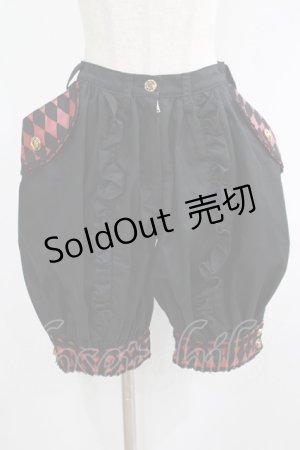 画像: MA MAXICIMAM / ネコミミ騎士団シトルイユシュバリエダイヤ柄パンツ  ブラック×レッド H-25-08-17-1010-PU-PA-KB-ZH