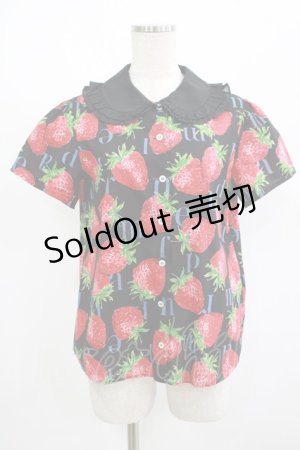 画像: Jane Marple / Strawberry Meets Logoブラウス  ブラック H-25-08-17-1014-JM-BL-KB-ZH
