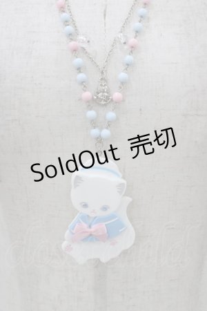 画像: Angelic Pretty / Sailor Marine Kittenネックレス  オフ/サックス H-25-08-18-034-AP-AC-NS-ZH