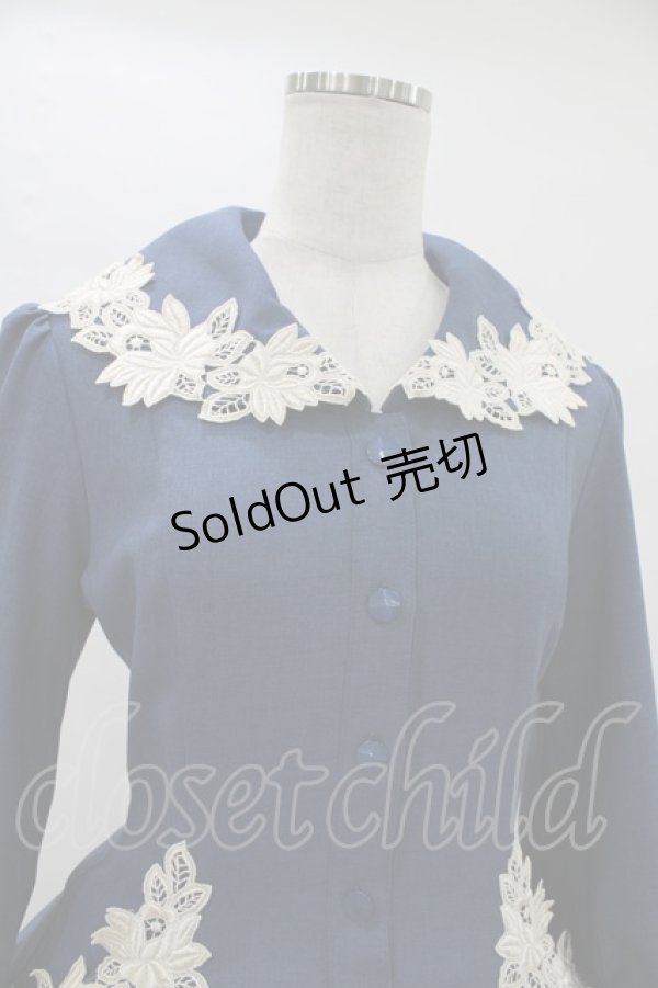 画像4: Innocent World / エレーヌローズワンピース M Dark Blue H-25-08-18-041-IW-OP-NS-ZH (4)