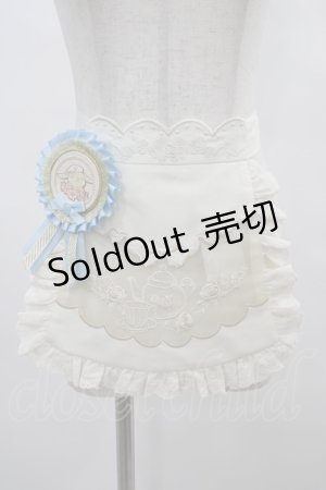 画像: with PUJI（海外ロリータブランド） / 刺繍エプロン  生成り H-25-08-18-051-PU-PA-NS-ZH