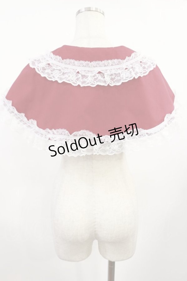 画像3: metamorphose / 無地ラッセルレースつき丸襟ケープ サイズ1 エンジ H-25-08-18-1028-ME-TO-NS-ZH (3)