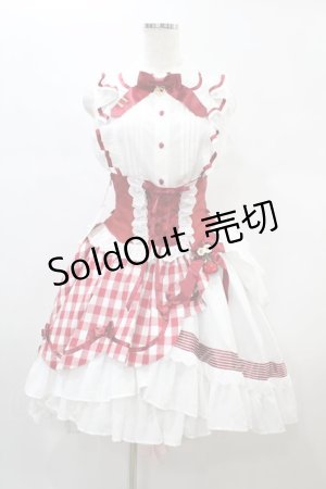 画像: BABY,THE STARS SHINE BRIGHT / 初音ミクStrawberry Dress×BABY, THE STARS SHINE BRIGHTコラボレーションドレスセット Free オフ/レッド H-25-08-18-1029-BA-OP-NS-ZH