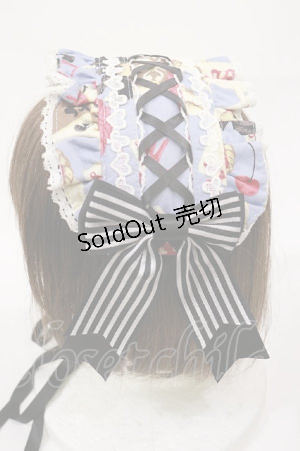 画像2: metamorphose / Wonder Card Alice あみあげヘッドドレス  サックス H-25-08-18-1005-ME-AC-NS-ZH (2)
